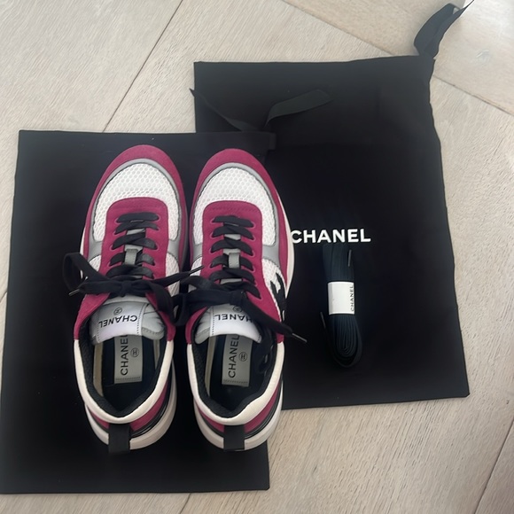 Maroon Chanel Sneakers - like new - Picture 5 of 5